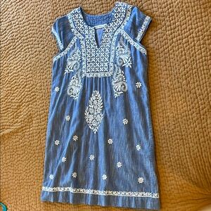 Roller Rabbit Blue and White Embroidered Garment